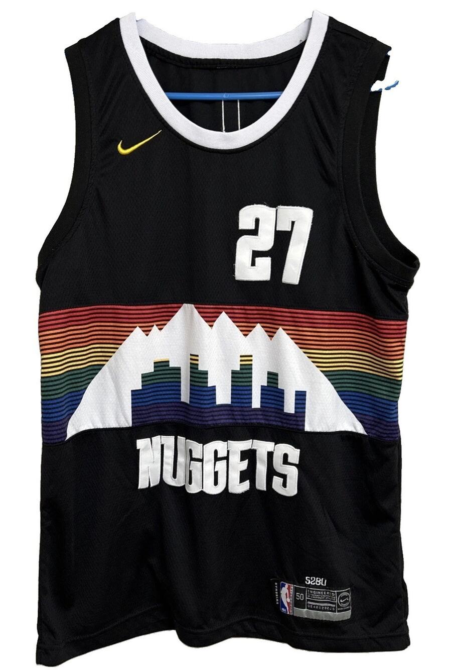 Jamal Murray #27 Denver Nuggets Nike Swingman Rainbow Skyline Jersey Sz 50 EUC